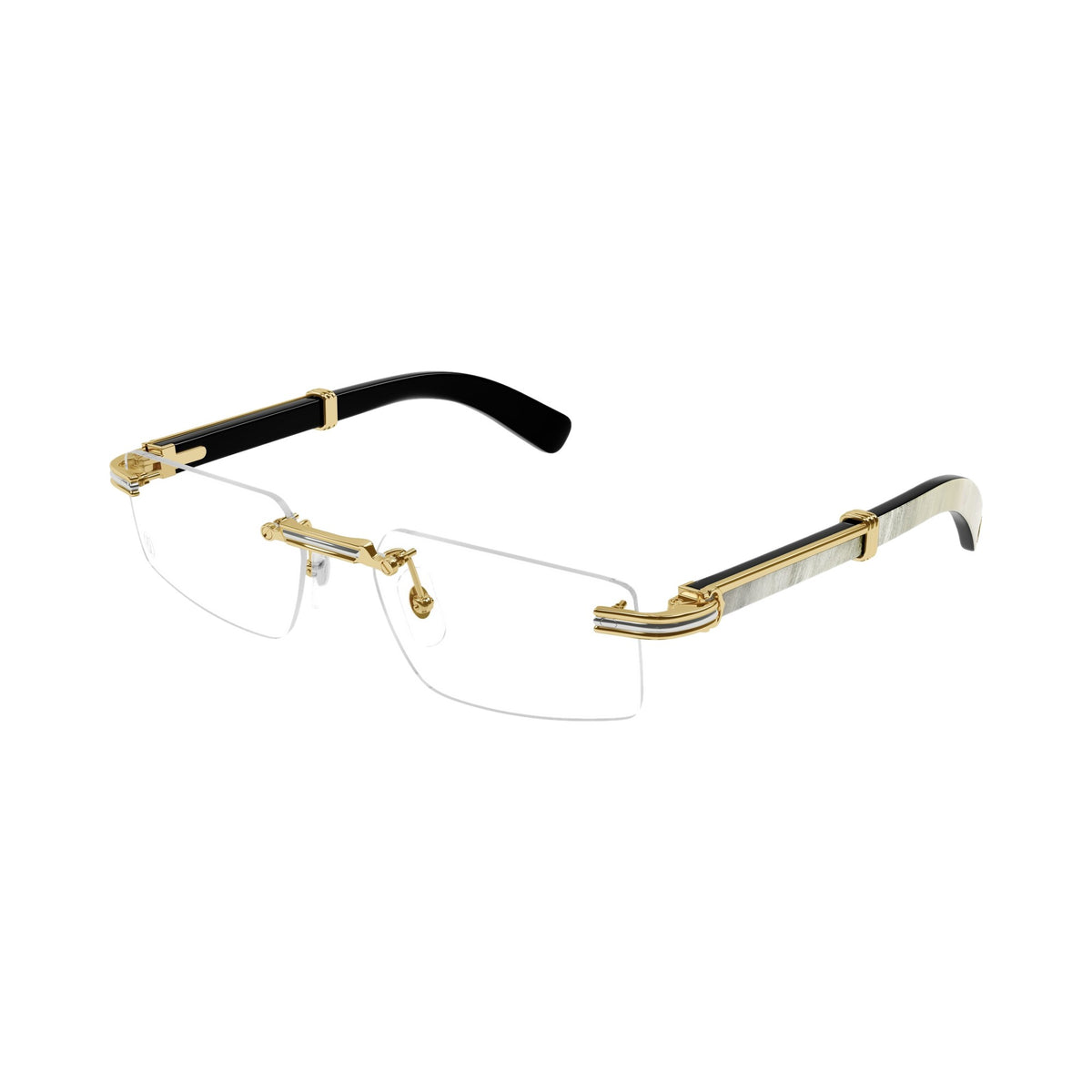 Cartier CT0485O 003 gold white transparent 3/4