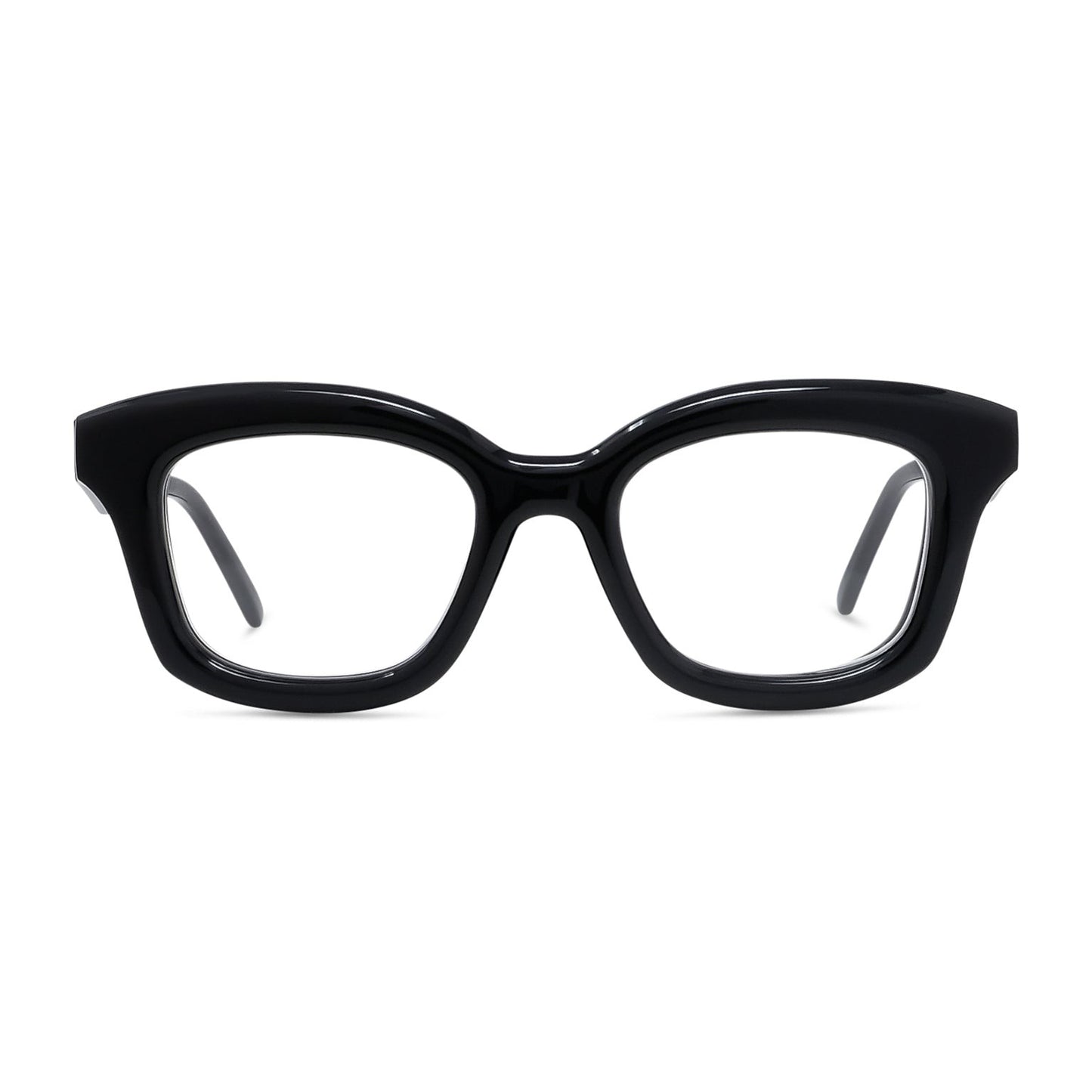Curvy Black Geometric Eyeglasses 001
