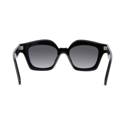 Curvy Black Cat eye Sunglasses 01b