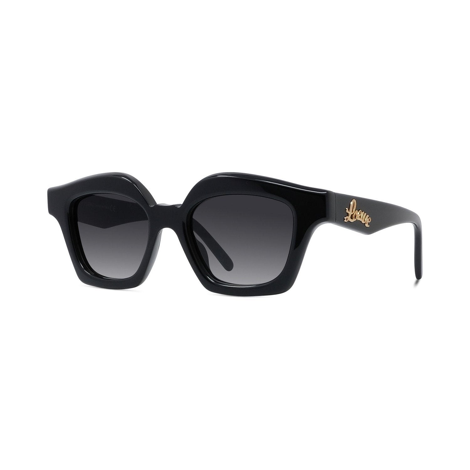 Curvy Black Cat eye Sunglasses 01b
