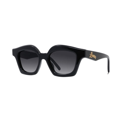 Curvy Black Cat eye Sunglasses 01b