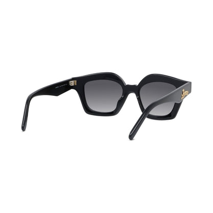 Curvy Black Cat eye Sunglasses 01b
