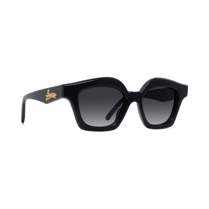 Curvy Black Cat eye Sunglasses 01b