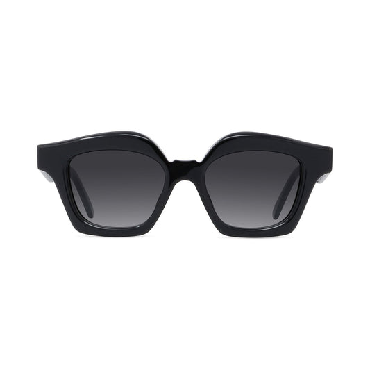 Curvy Black Cat eye Sunglasses 01b