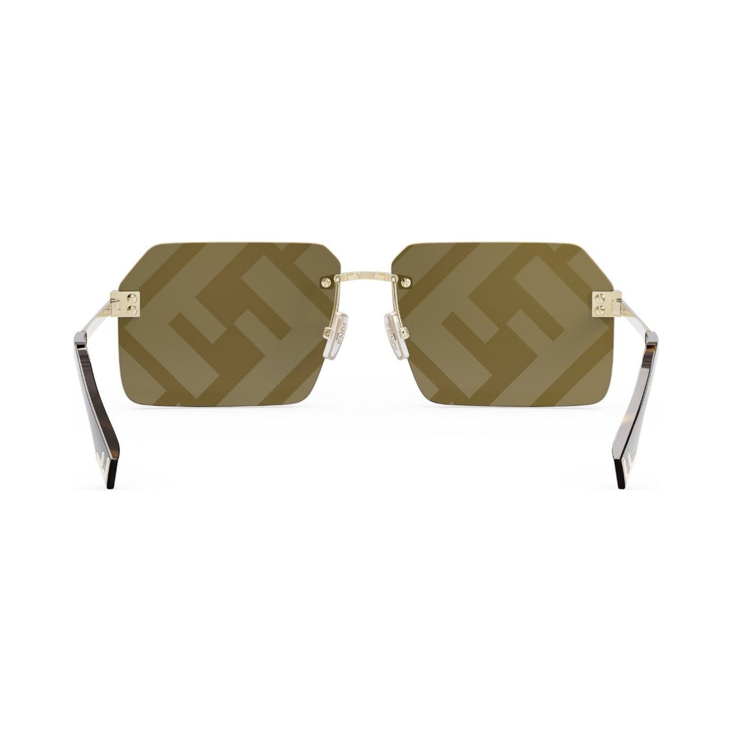 Fendi Sky Gold Rectangular Sunglasses