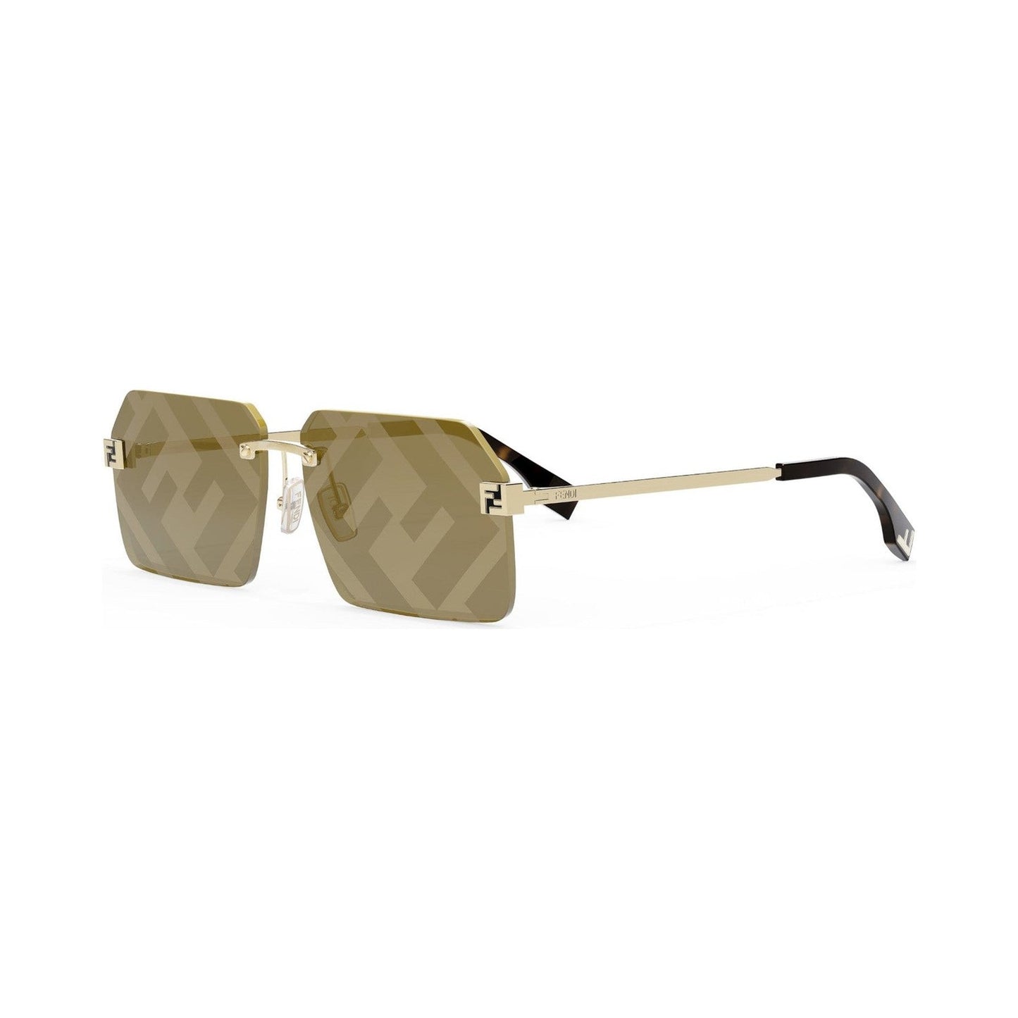 Fendi Sky Gold Rectangular Sunglasses