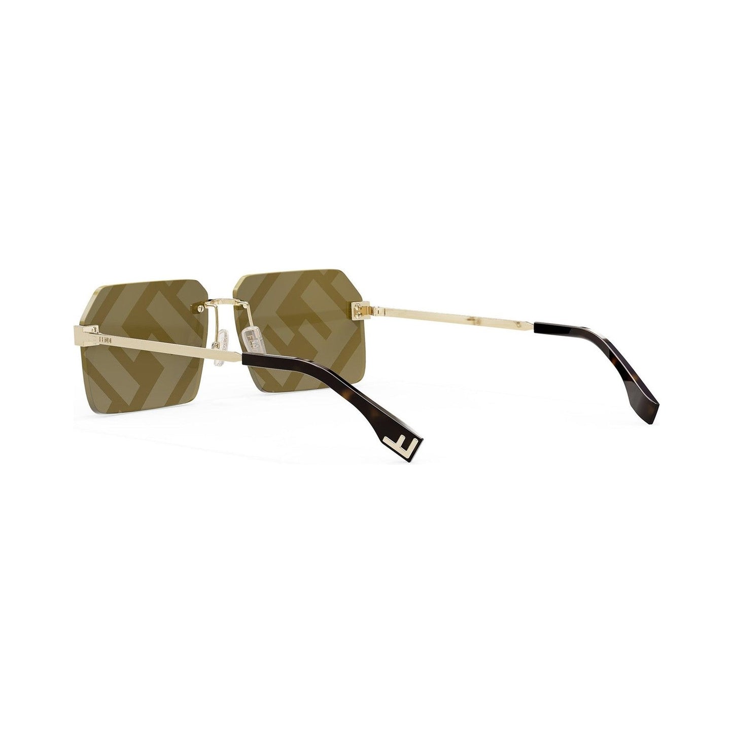 Fendi Sky Gold Rectangular Sunglasses