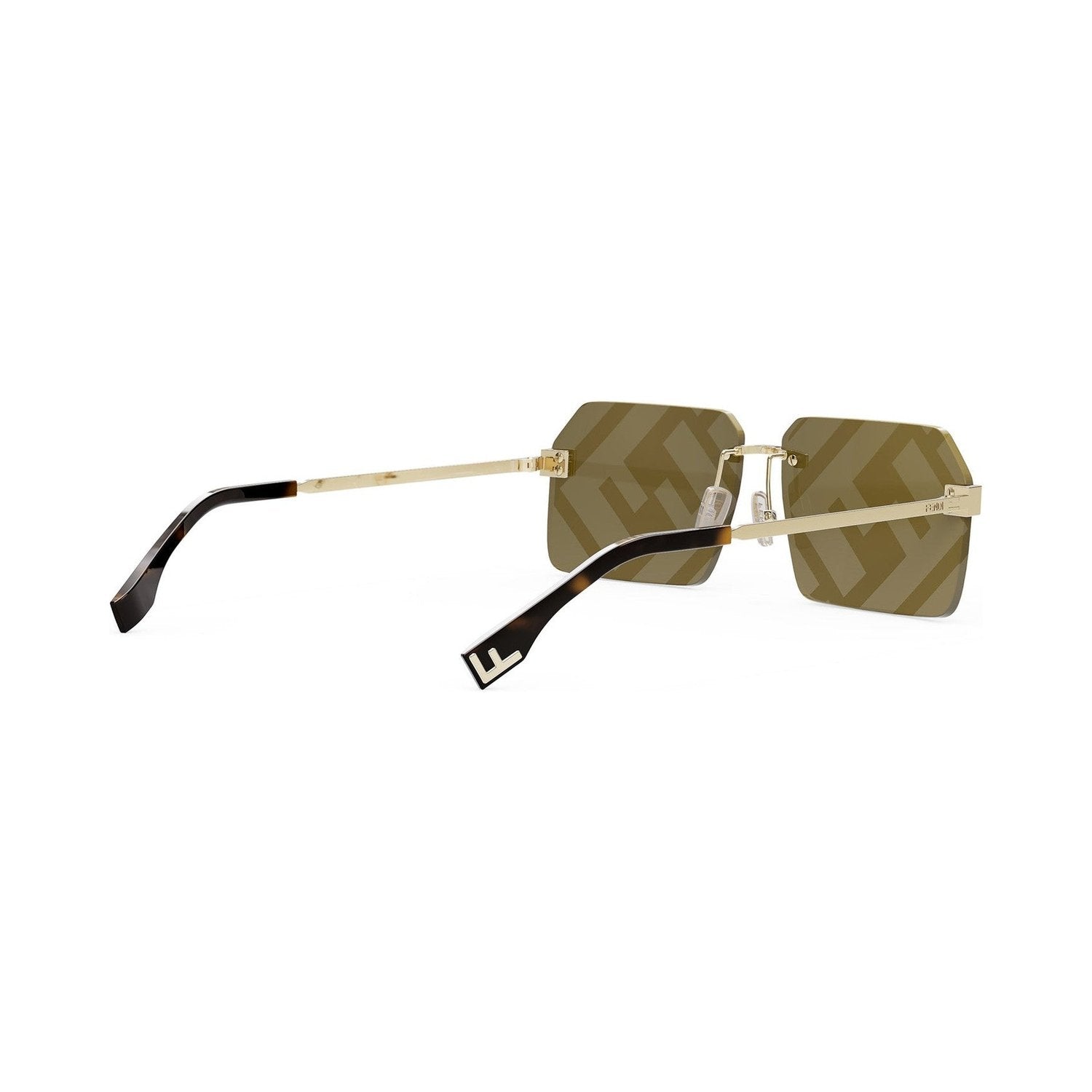 Fendi Sky Gold Rectangular Sunglasses