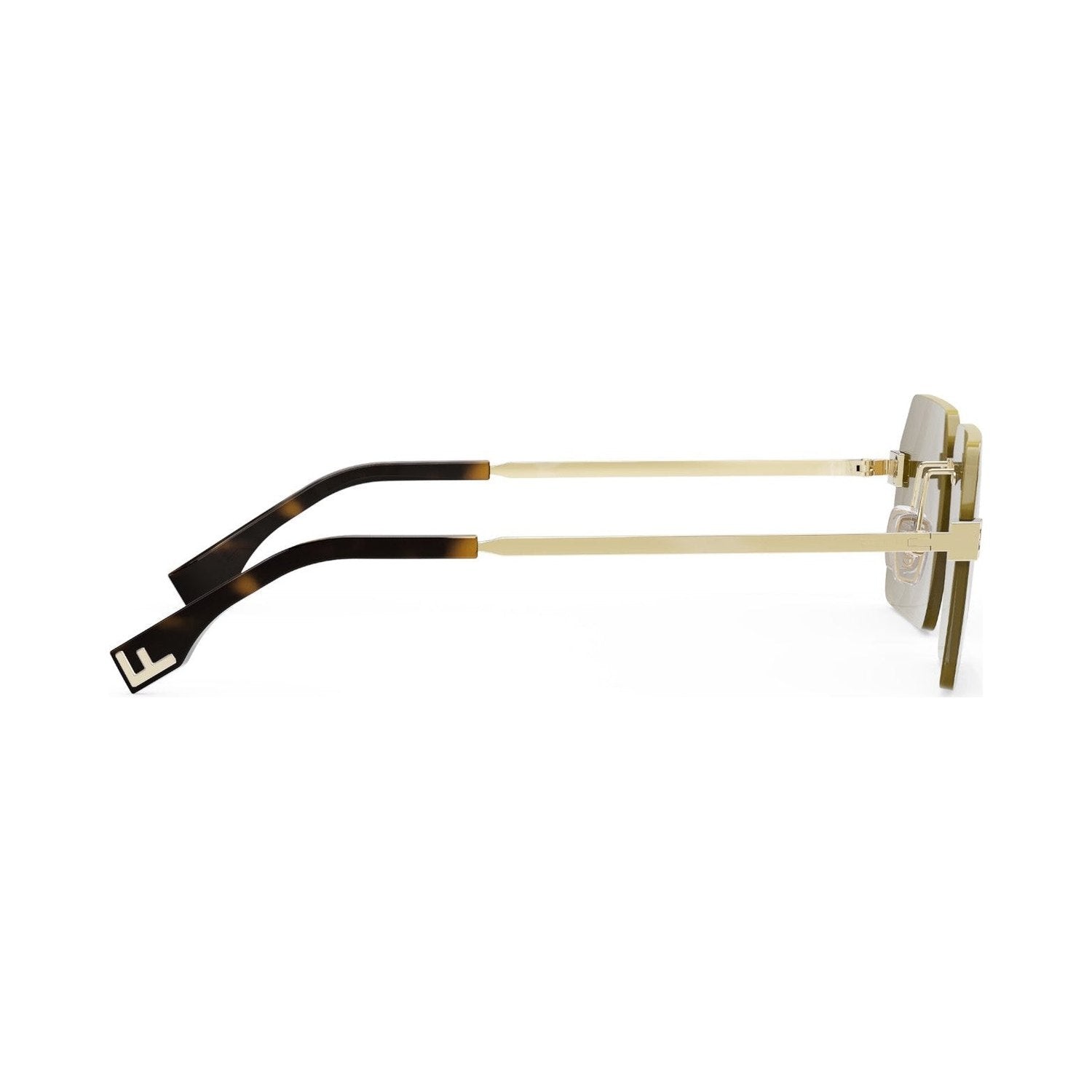 Fendi Sky Gold Rectangular Sunglasses