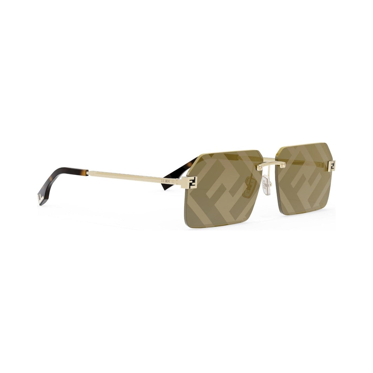Fendi Sky Gold Rectangular Sunglasses