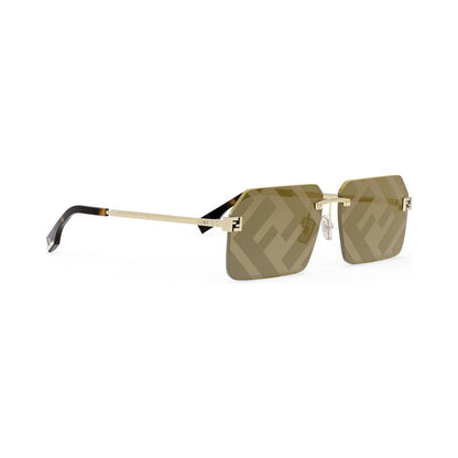 Fendi Sky Gold Rectangular Sunglasses