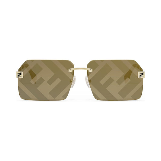 Fendi Sky Gold Rectangular Sunglasses