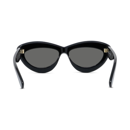 Curvy Black Cat Eye Sunglasses 01a