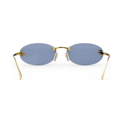 Fendi First Crystal Gold Oval Sunglasses 30v