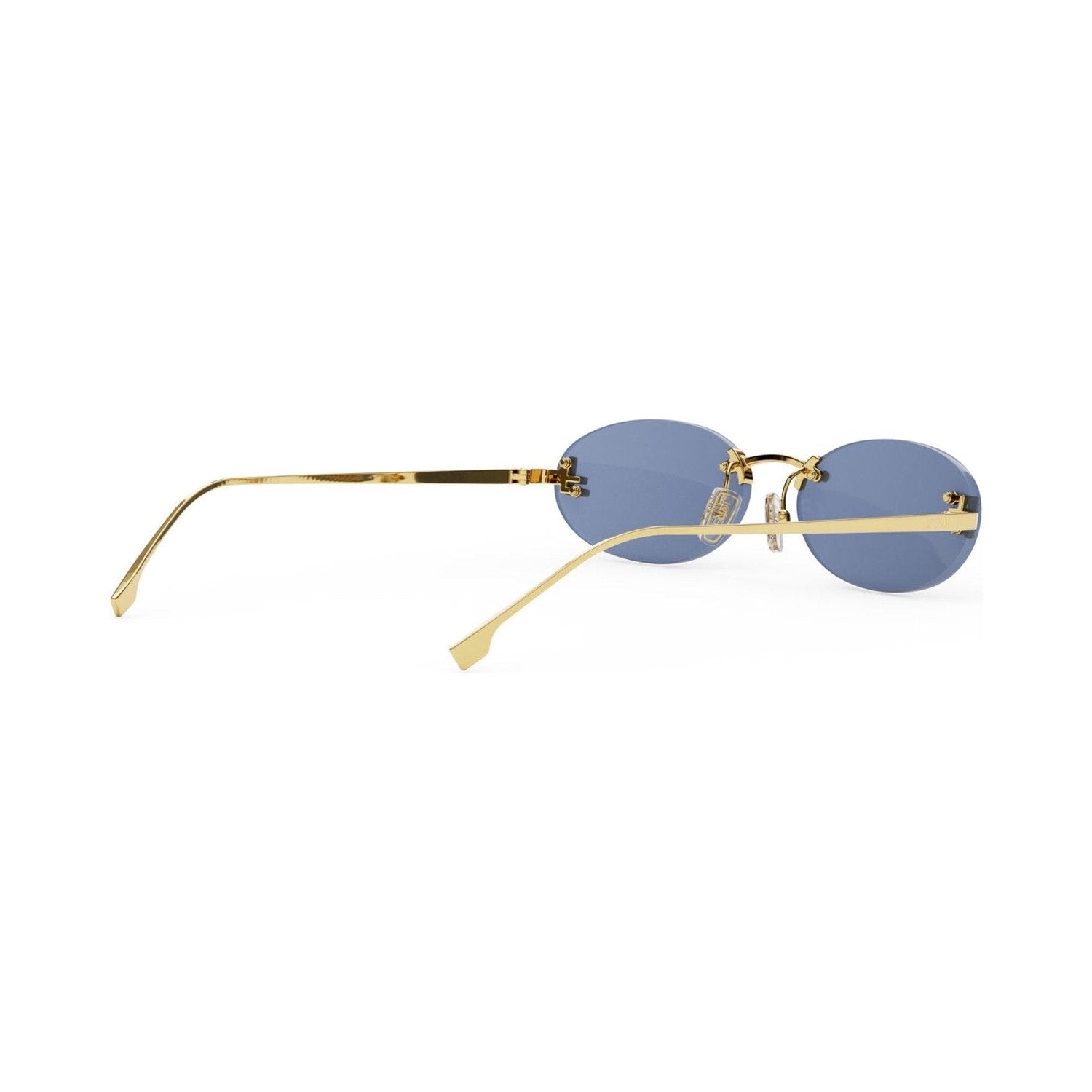 Fendi First Crystal Gold Oval Sunglasses 30v
