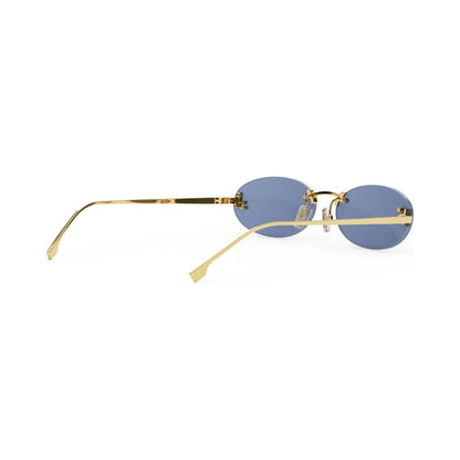 Fendi First Crystal Gold Oval Sunglasses 30v