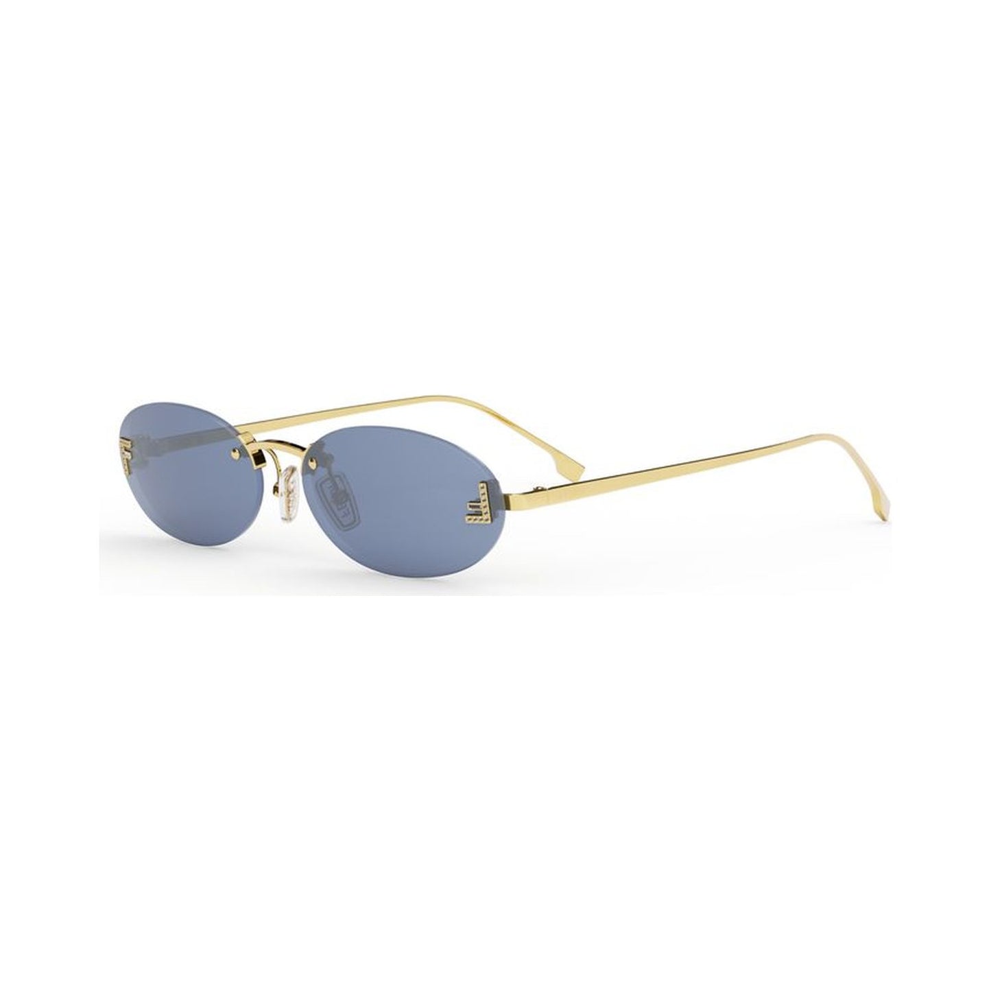 Fendi First Crystal Gold Oval Sunglasses 30v