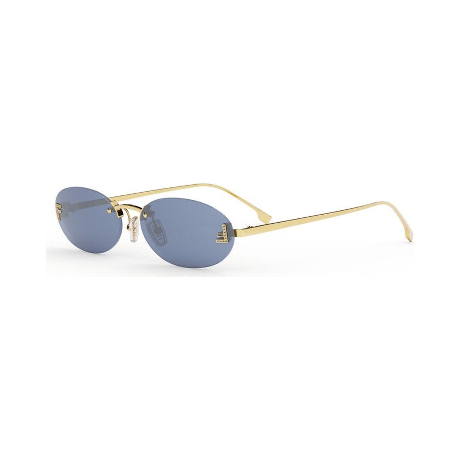 Fendi First Crystal Gold Oval Sunglasses 30v