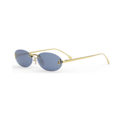 Fendi First Crystal Gold Oval Sunglasses 30v