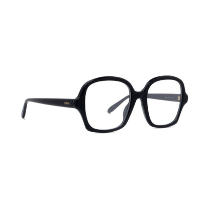 Slim Black Geometric Eyeglasses 001