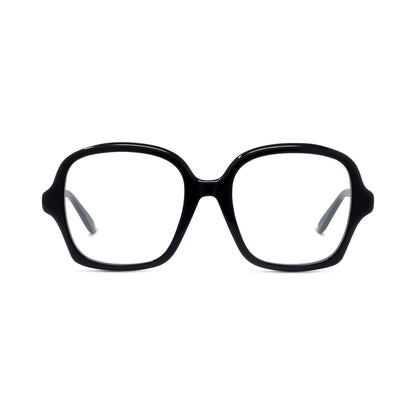 Slim Black Geometric Eyeglasses 001
