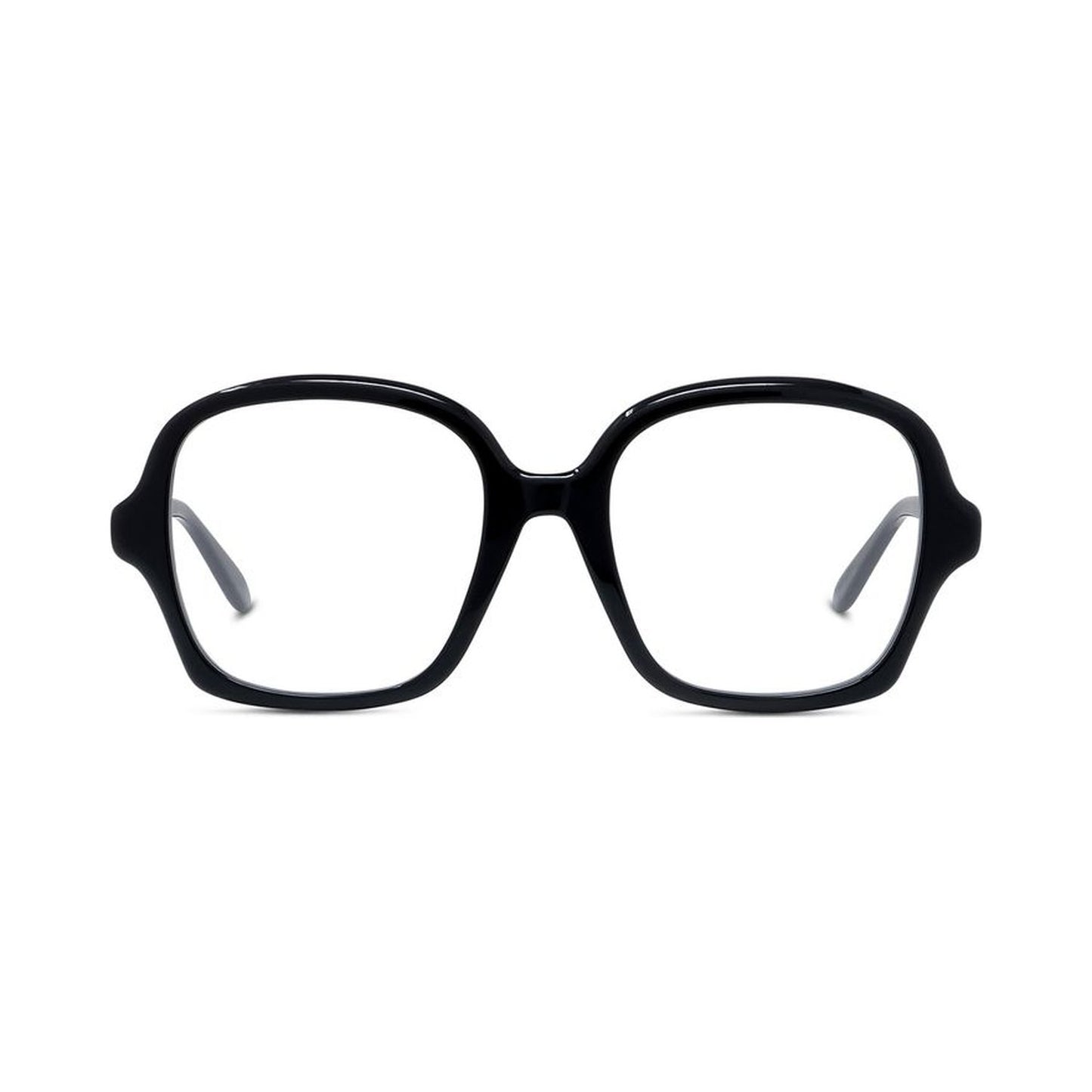 Slim Black Geometric Eyeglasses 001