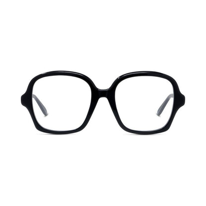 Slim Black Geometric Eyeglasses 001