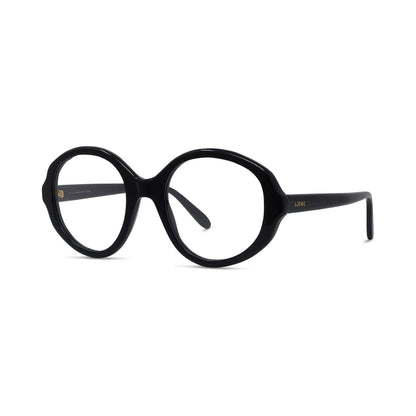 Slim Black Oval Eyeglasses 001