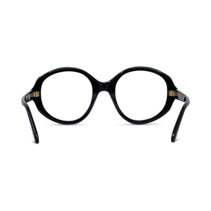 Slim Black Oval Eyeglasses 001