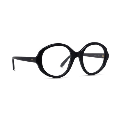 Slim Black Oval Eyeglasses 001
