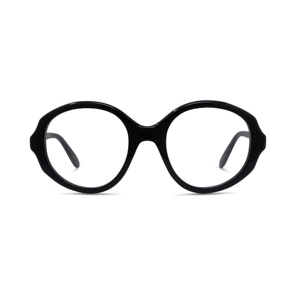 Slim Black Oval Eyeglasses 001