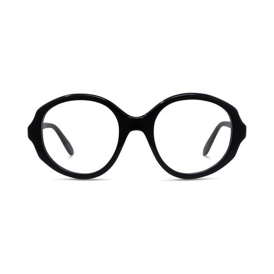 Slim Black Oval Eyeglasses 001
