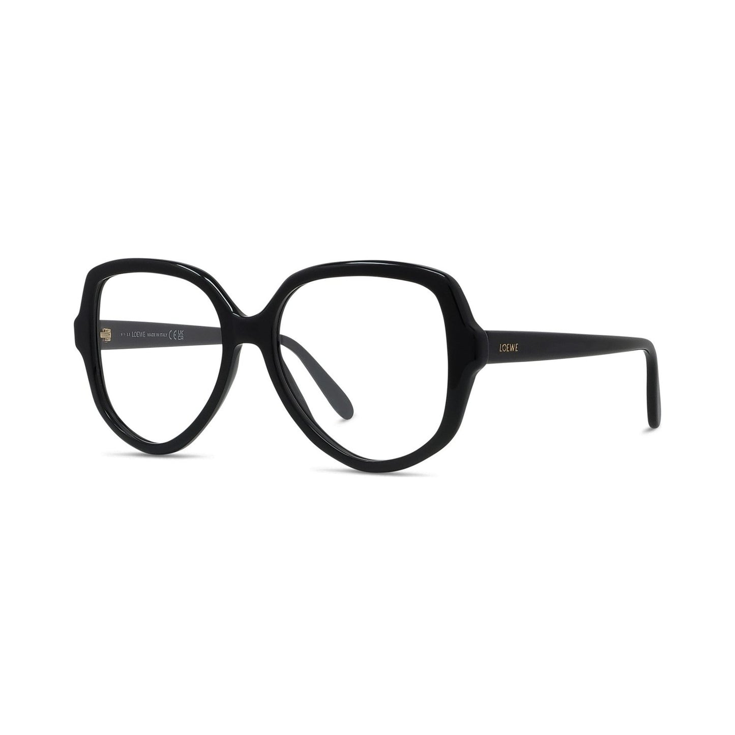 Slim Black Geometric Eyeglasses 001