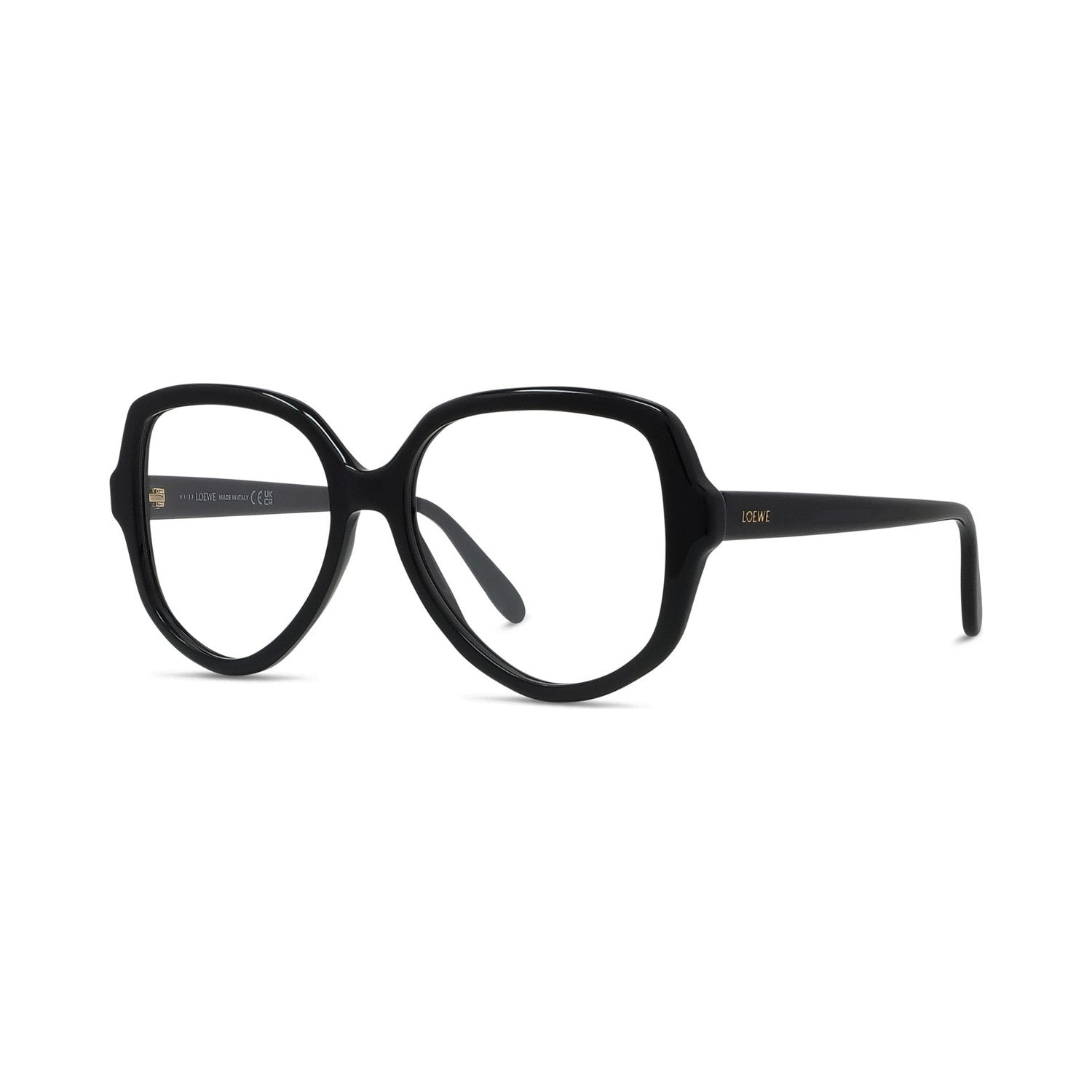 Slim Black Geometric Eyeglasses 001