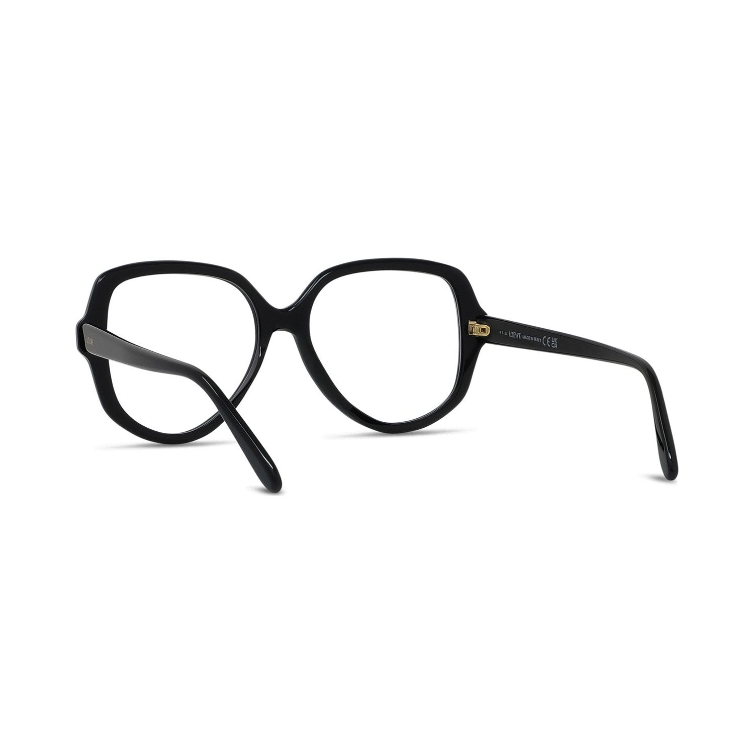 Slim Black Geometric Eyeglasses 001