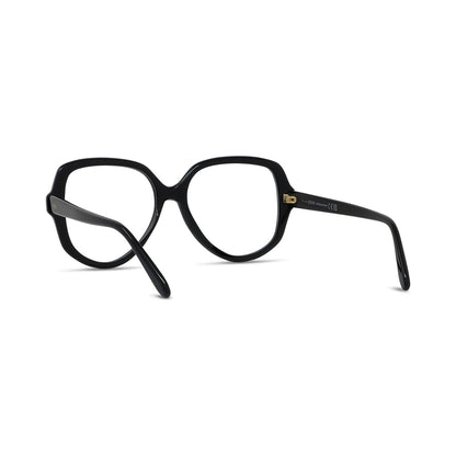 Slim Black Geometric Eyeglasses 001