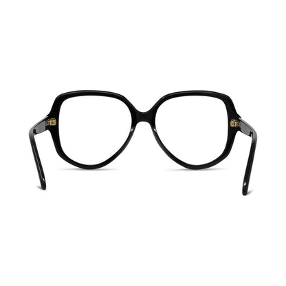 Slim Black Geometric Eyeglasses 001