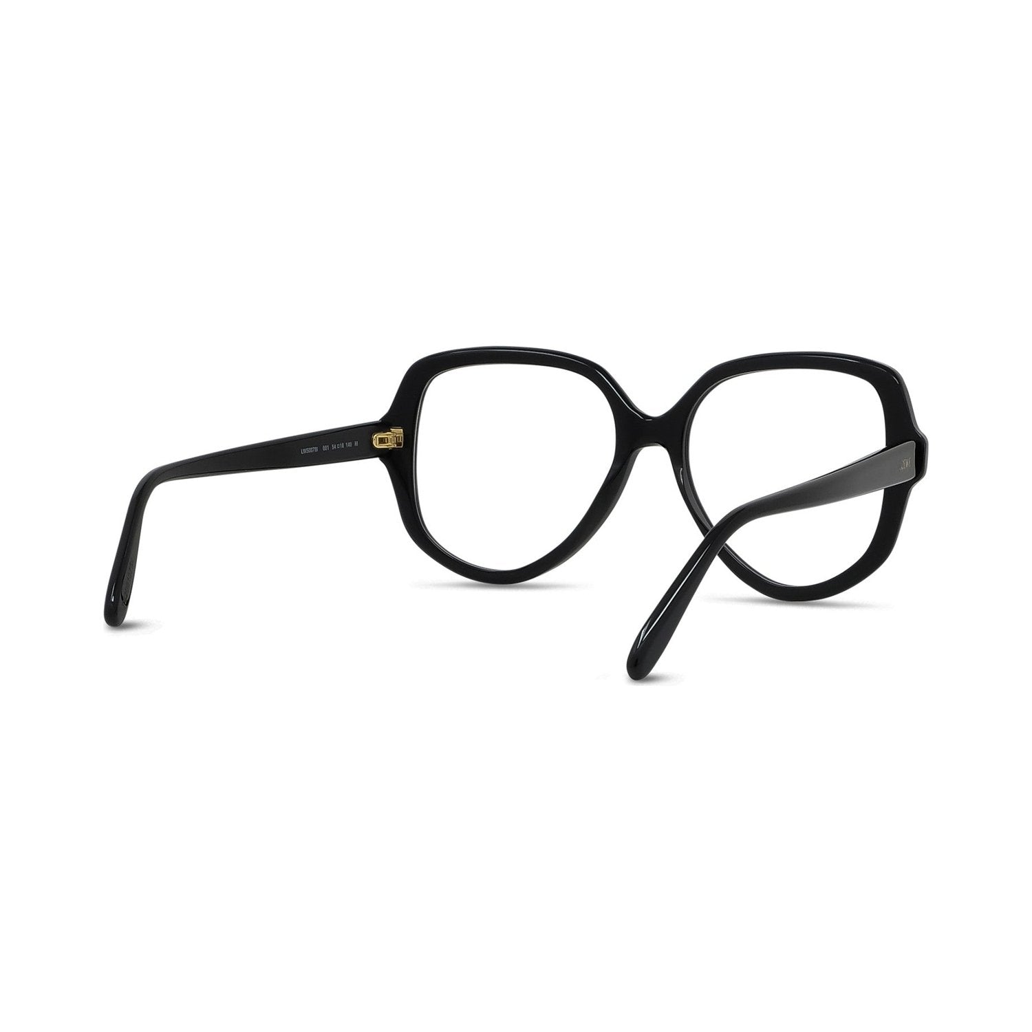 Slim Black Geometric Eyeglasses 001