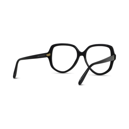 Slim Black Geometric Eyeglasses 001
