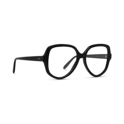 Slim Black Geometric Eyeglasses 001