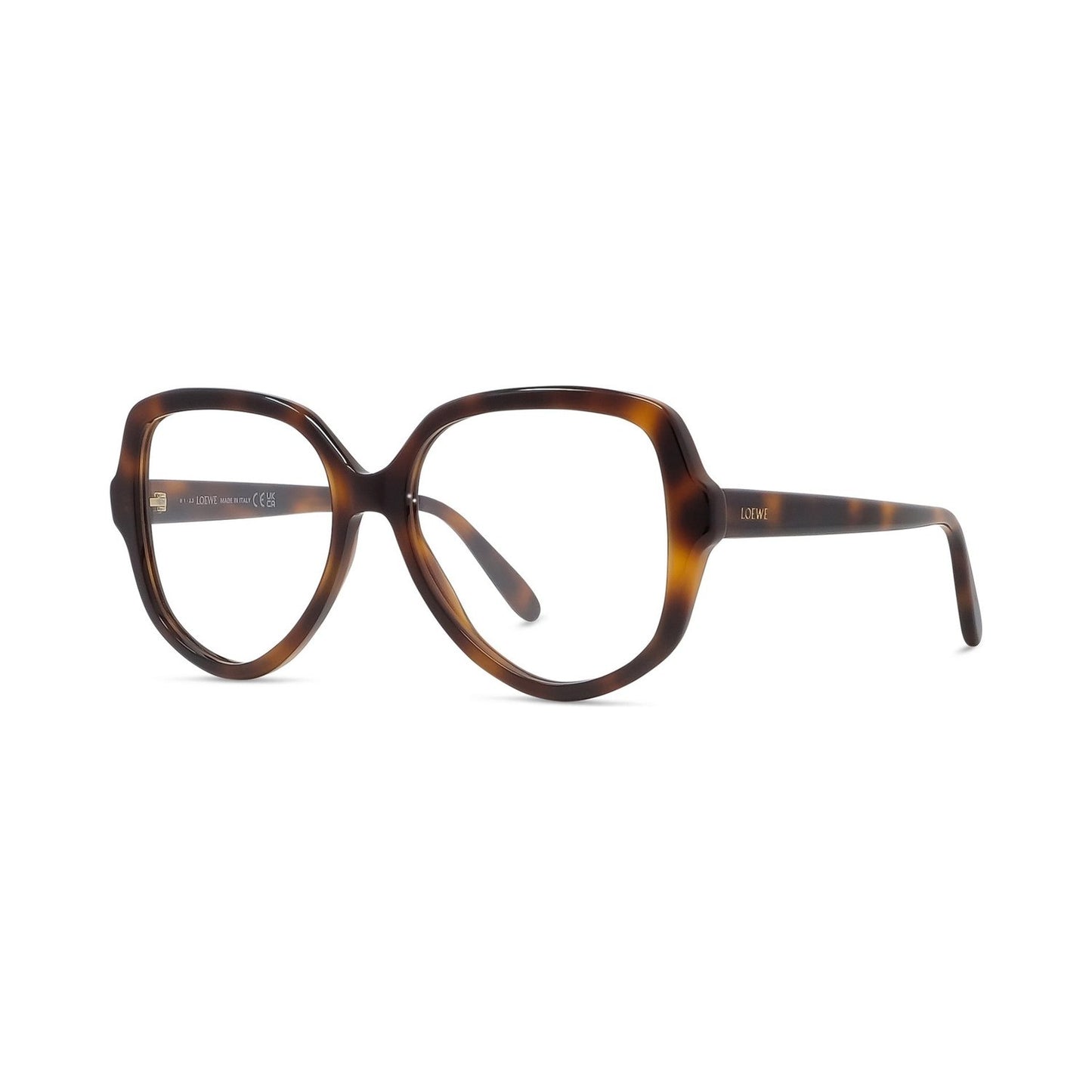 Slim Havana Geometric Eyeglasses 052