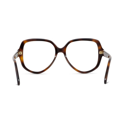 Slim Havana Geometric Eyeglasses 052