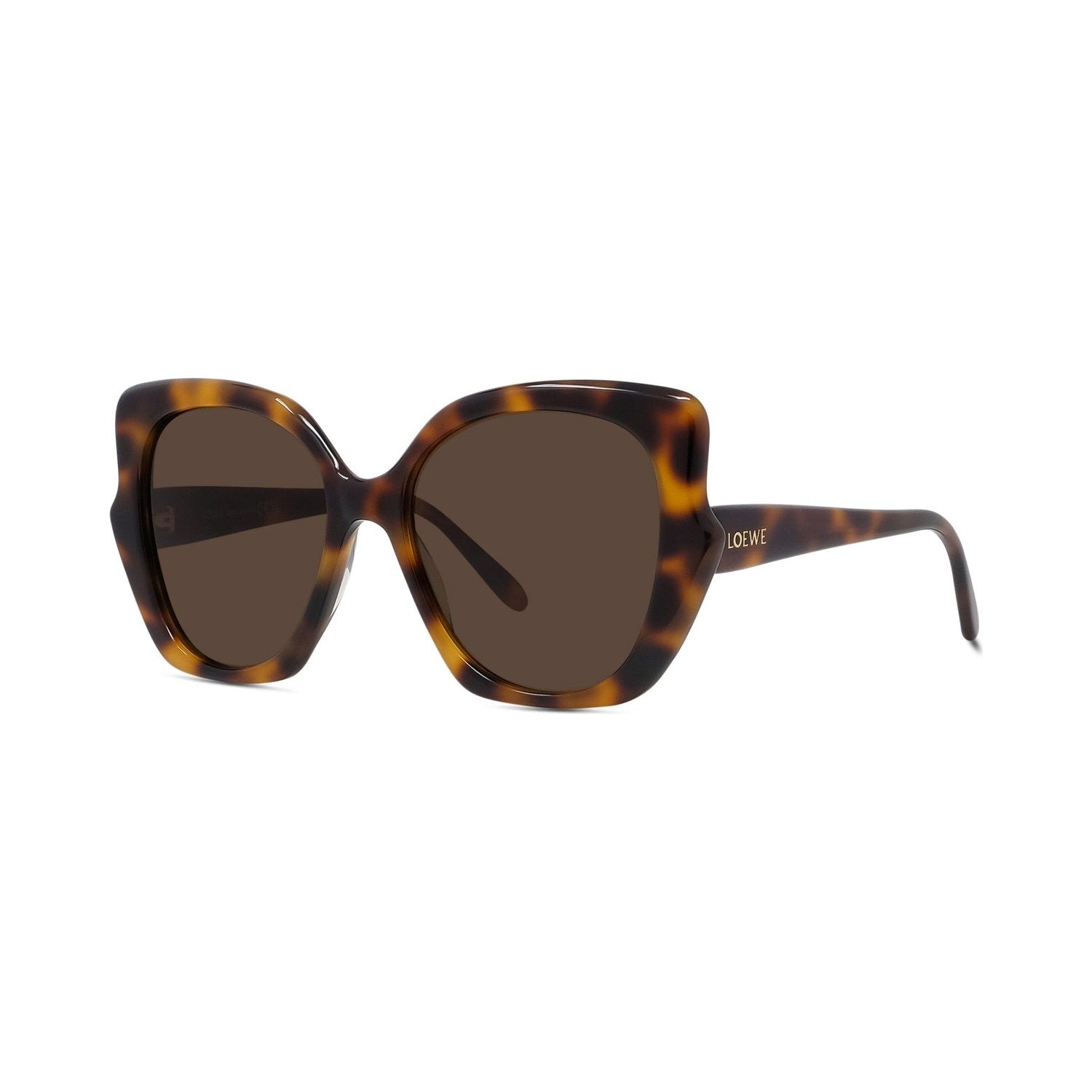 Slim Havana Geometric Sunglasses 52e