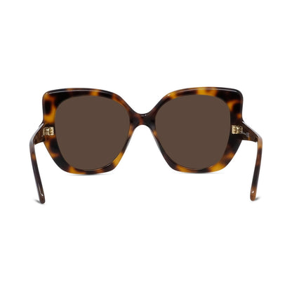 Slim Havana Geometric Sunglasses 52e