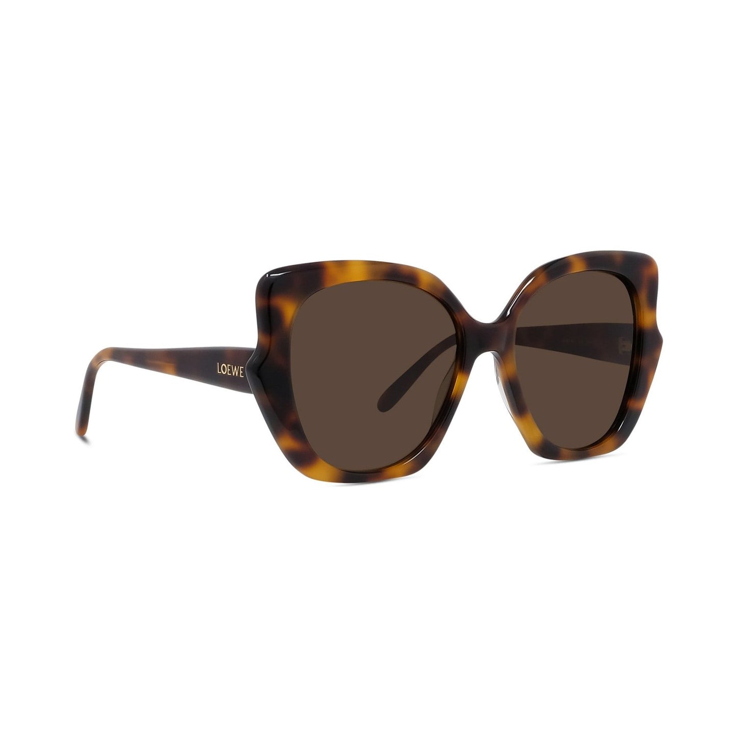 Slim Havana Geometric Sunglasses 52e