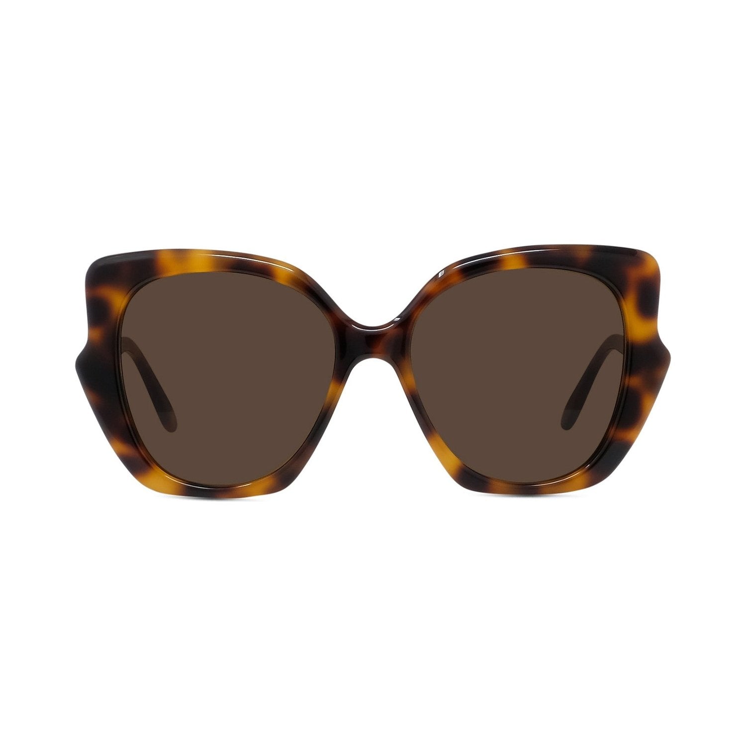 Slim Havana Geometric Sunglasses 52e