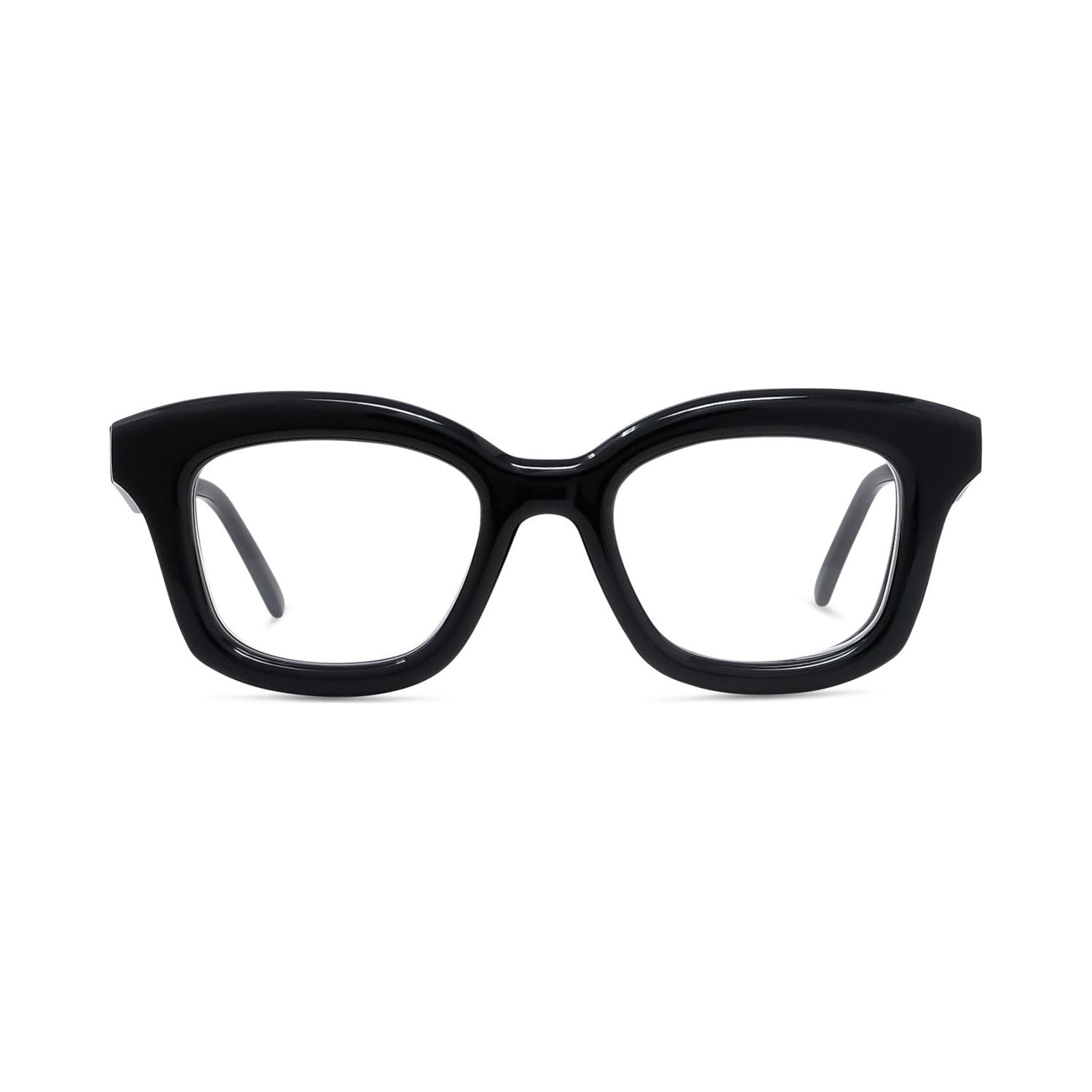 Curvy Black Geometric Eyeglasses 001