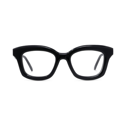 Curvy Black Geometric Eyeglasses 001