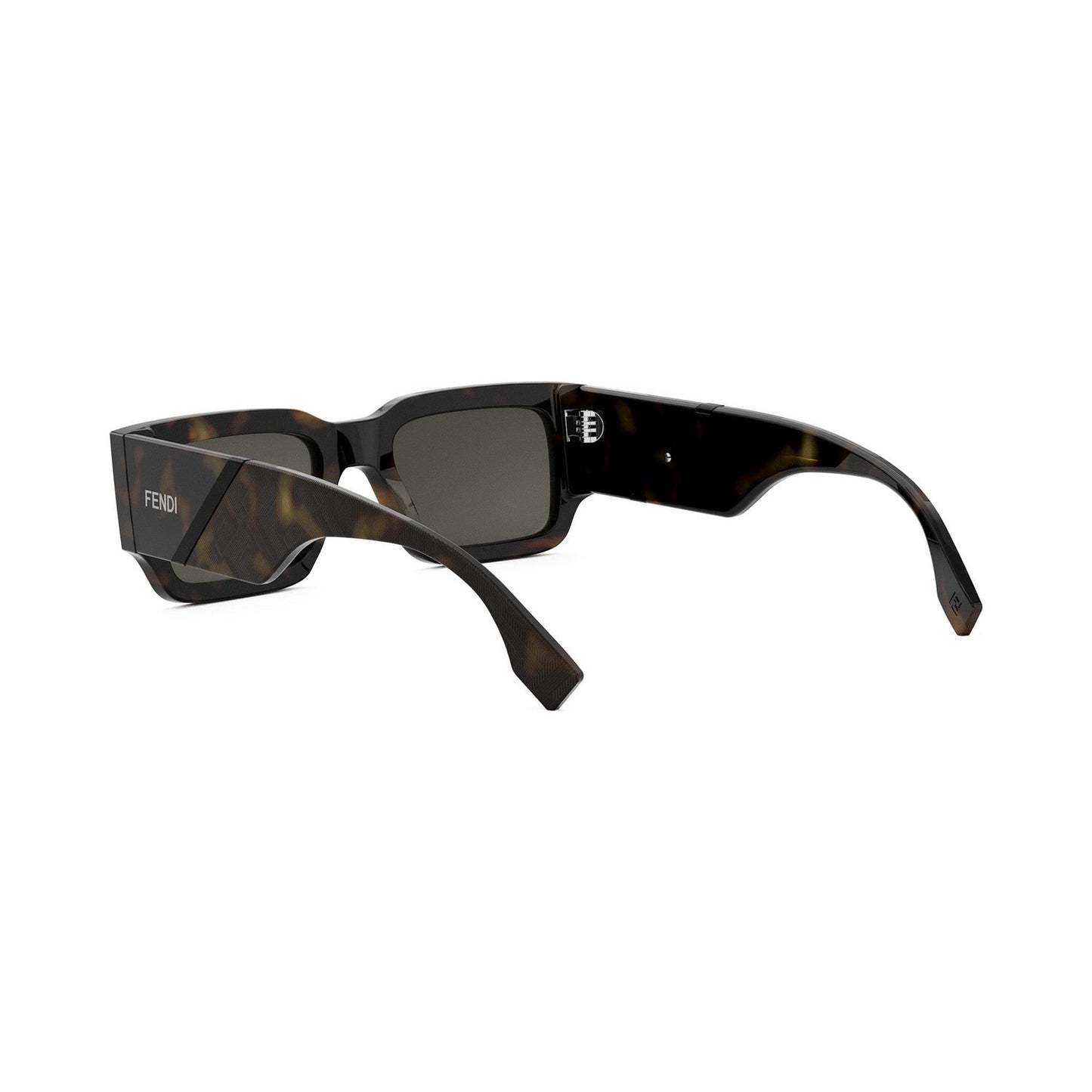 Fendi Diagonal Havana Rectangular Sunglasses 52a