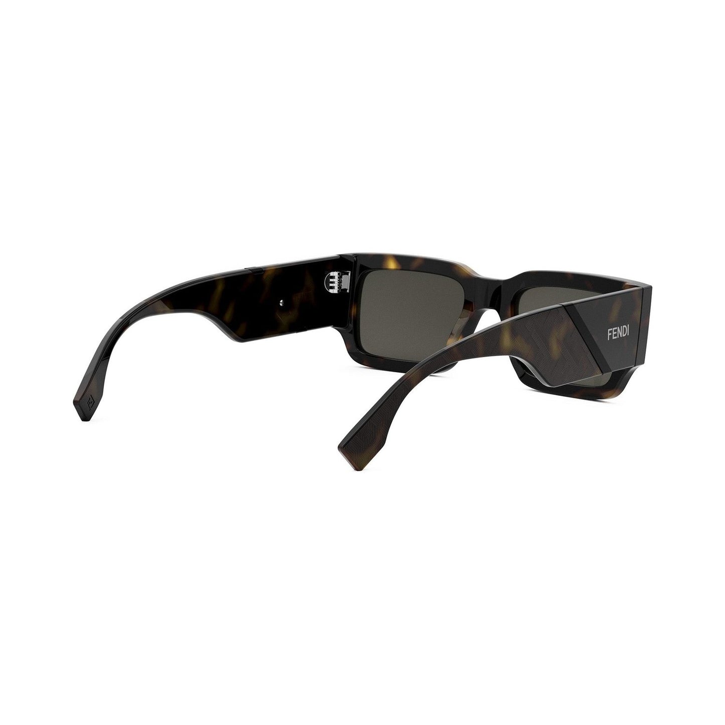 Fendi Diagonal Havana Rectangular Sunglasses 52a
